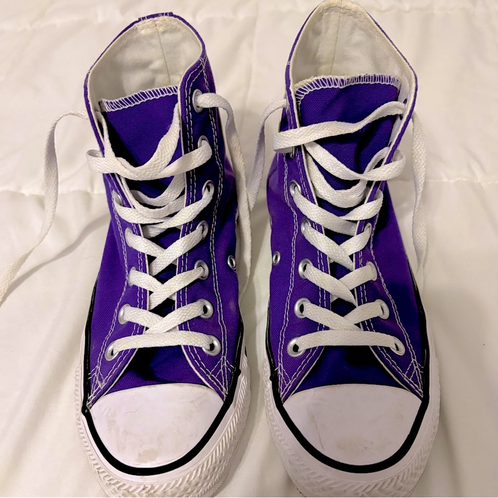 Purple High-Top Converse Sneakers